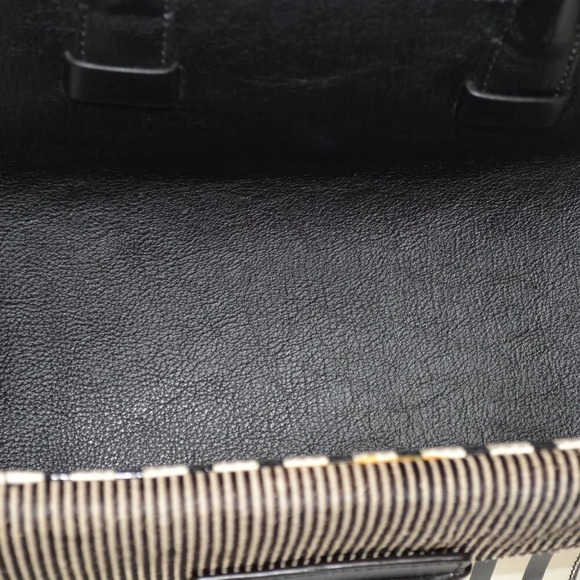 REBECCA MINKOFF COPENHAGEN BLACK/ WHITE PEBBLED LEATHER TOTE - Picture 10 of 16